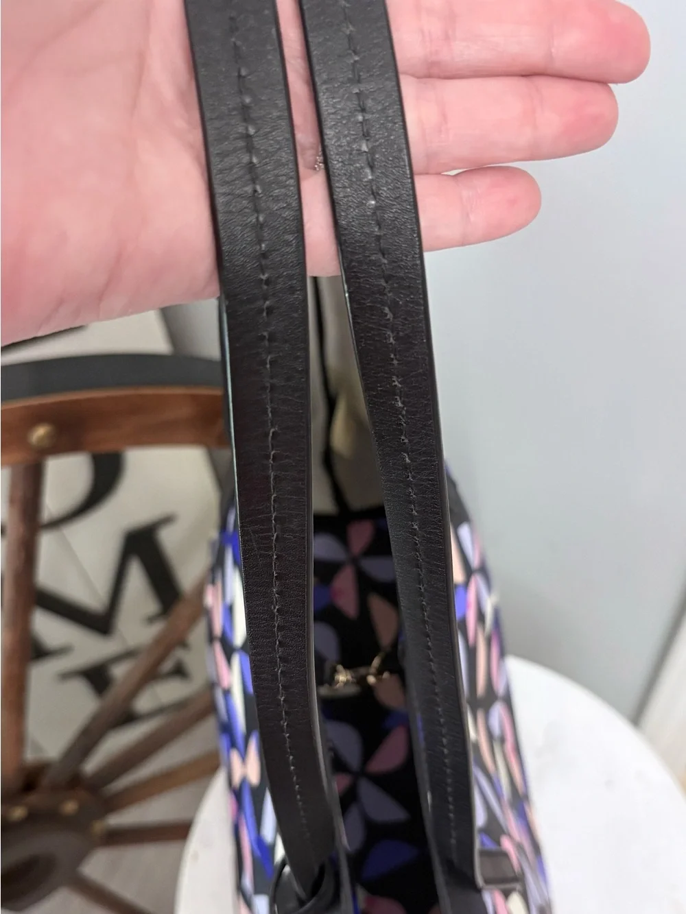 kate spade ♠️ Black & Multi Color Petal-Print Tote NWOT
